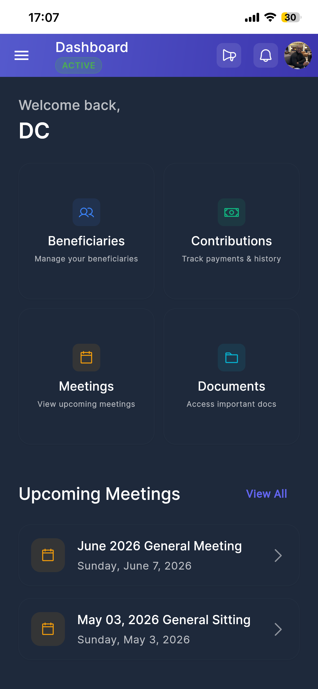 Burial Desk app screenshot
